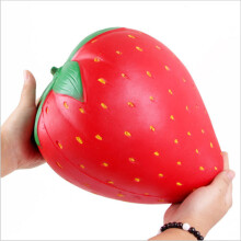(Strawberry 25*20cm) Jumbo Super Giant Soft Squishy Watermelon Orange Strawberry Slow Rising Squeeze