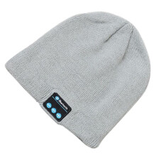 (LightGray) Soft Warm Beanie Hat Bluetooth Smart Cap Wireless Headphone Set Speaker Mic Hot