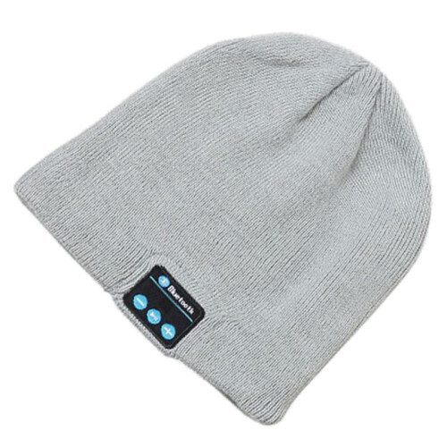 (LightGray) Soft Warm Beanie Hat Bluetooth Smart Cap Wireless Headphone Set Speaker Mic Hot