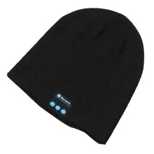 (Black) Soft Warm Beanie Hat Bluetooth Smart Cap Wireless Headphone Set Speaker Mic Hot