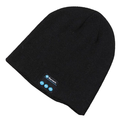 (Black) Soft Warm Beanie Hat Bluetooth Smart Cap Wireless Headphone Set Speaker Mic Hot