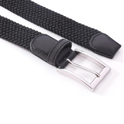 Ze Enzo (Black, S/M) Enzo Elasticated Belts Men Ladies Stretch Belts 2