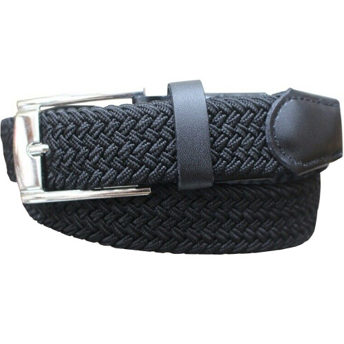 Ze Enzo (Black, L) Enzo Elasticated Belts Men Ladies Stretch Belts 1