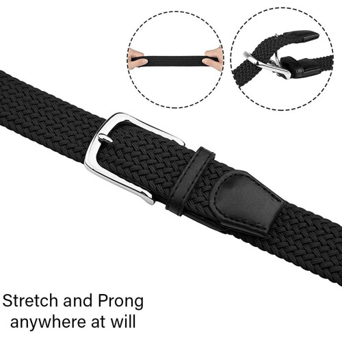 Ze Enzo (Black, XL) Enzo Elasticated Belts Men Ladies Stretch Belts 2