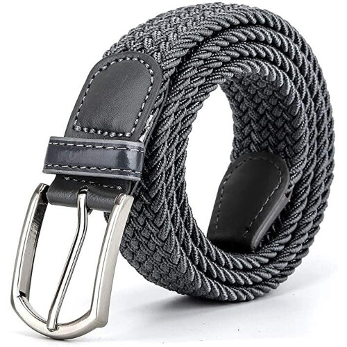 Ze Enzo (Grey, S/M) Enzo Elasticated Belts Men Ladies Stretch Belts