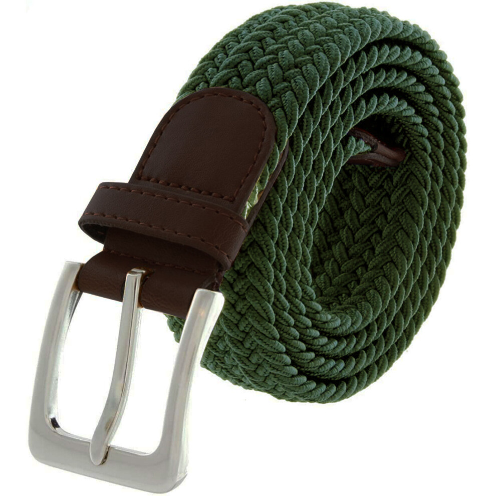 (Green, S/M) Enzo Elasticated Belts Men Ladies Stretch Belts