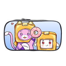 (1) Lankybox Pencil Box Students Anime Pen Case Children Stationery Storage Bag