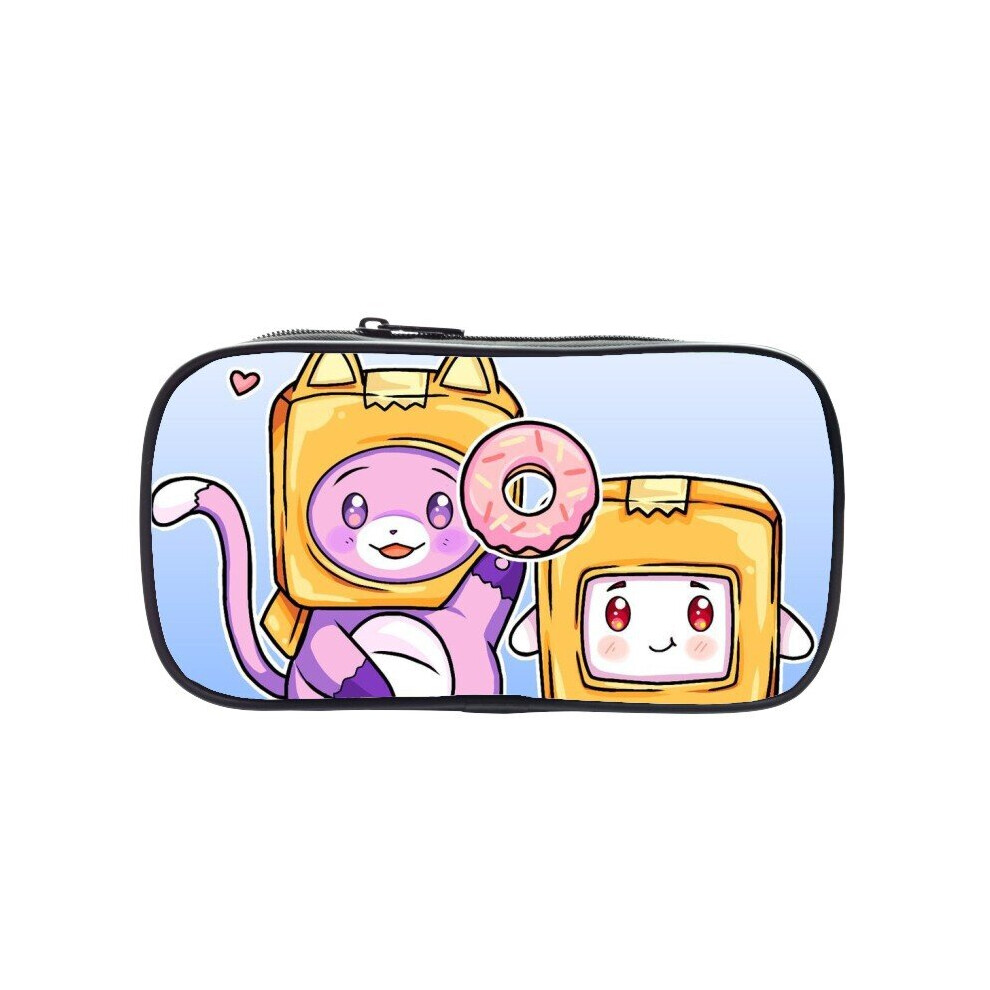 (1) Lankybox Pencil Box Students Anime Pen Case Children Stationery Storage Bag