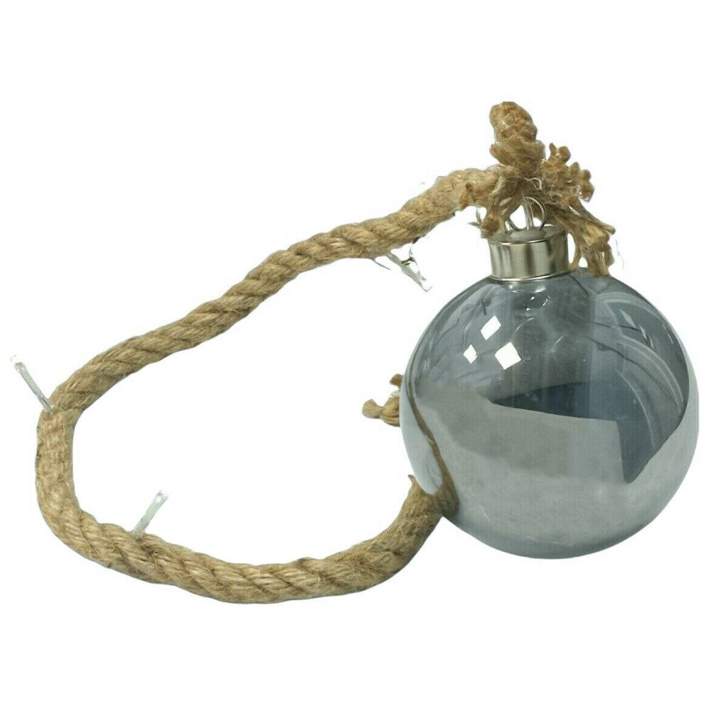 Christmas Glass Bauble On Rope LED Light Up Tinted Hanging Ball Xmas Decoration-image-OPC-P8PM5W2-NEW