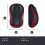 Logitech Optical Mouse Fit LOGITECH Black Red USB 2.4-GHz Mice Wireless M185 3