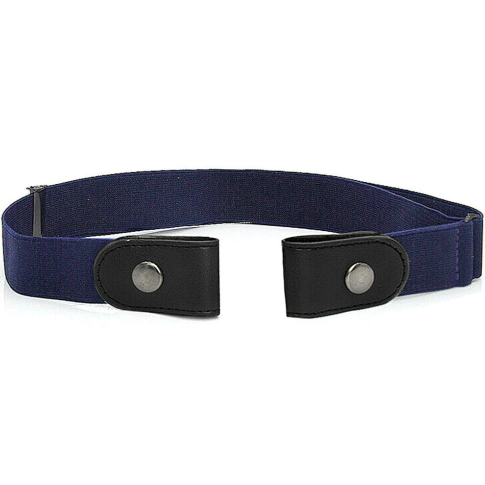 (Navy) Enzo Buckle Free Elastic Belts Mens Womens Belt