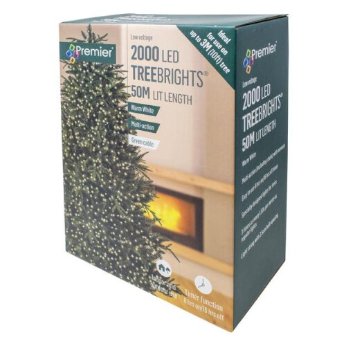 TREEbrights Θερμό λευκό LED χριστουγεννιάτικα φώτα δέντρων με χρονοδιακόπτη - 50M