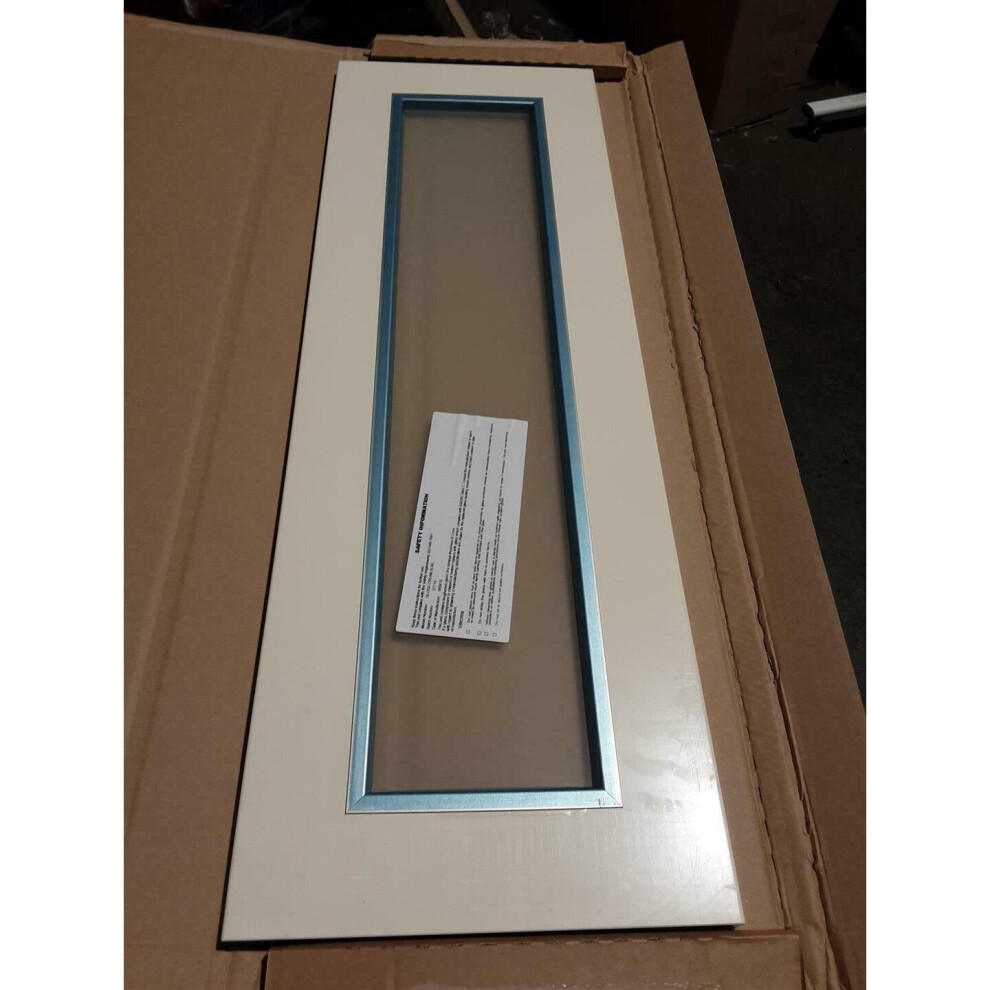 IT Kitchens Santini Gloss Cream Slab Tall Glazed Cabinet Door (W)300mm