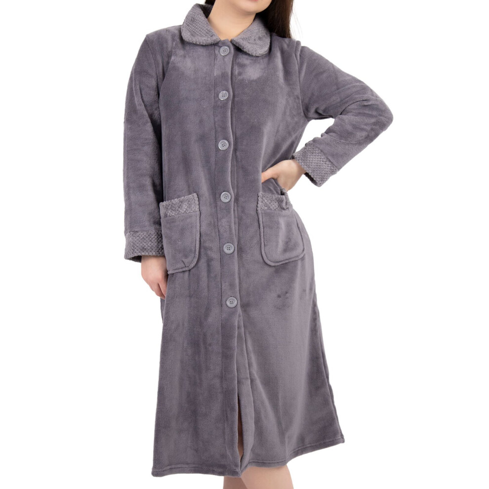 (Grey, Small) Slenderella HC4301 Women's Dressing Gown