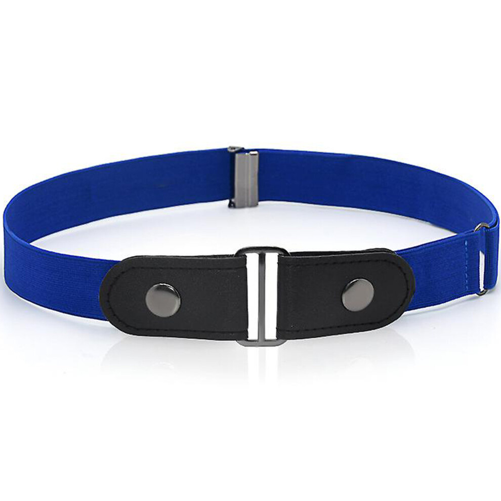 (Blue) Enzo Buckle Free Elastic Belts Mens Womens Belt