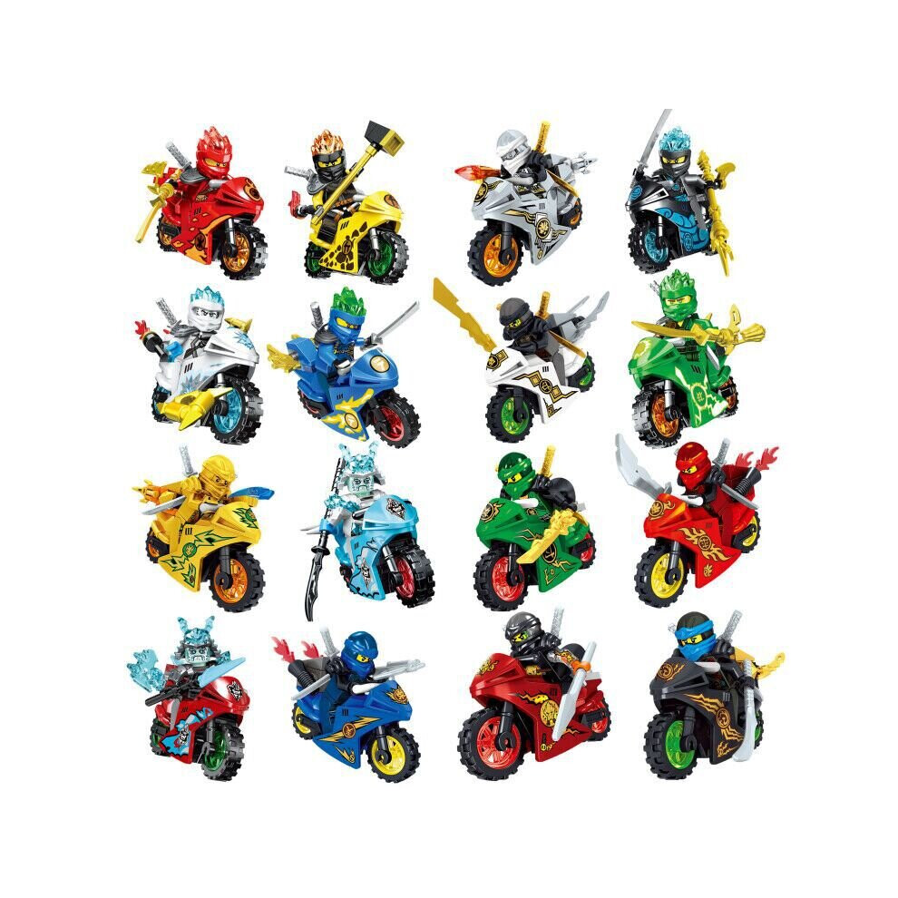 16PCS Mirage Ninja cool motorcycles Minifigures Toys Fit Lego