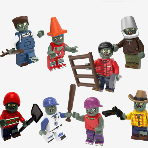 Pvz Lego Zombie Toys 8PCS Plants Zombies Minifigures Toys Gift Fit