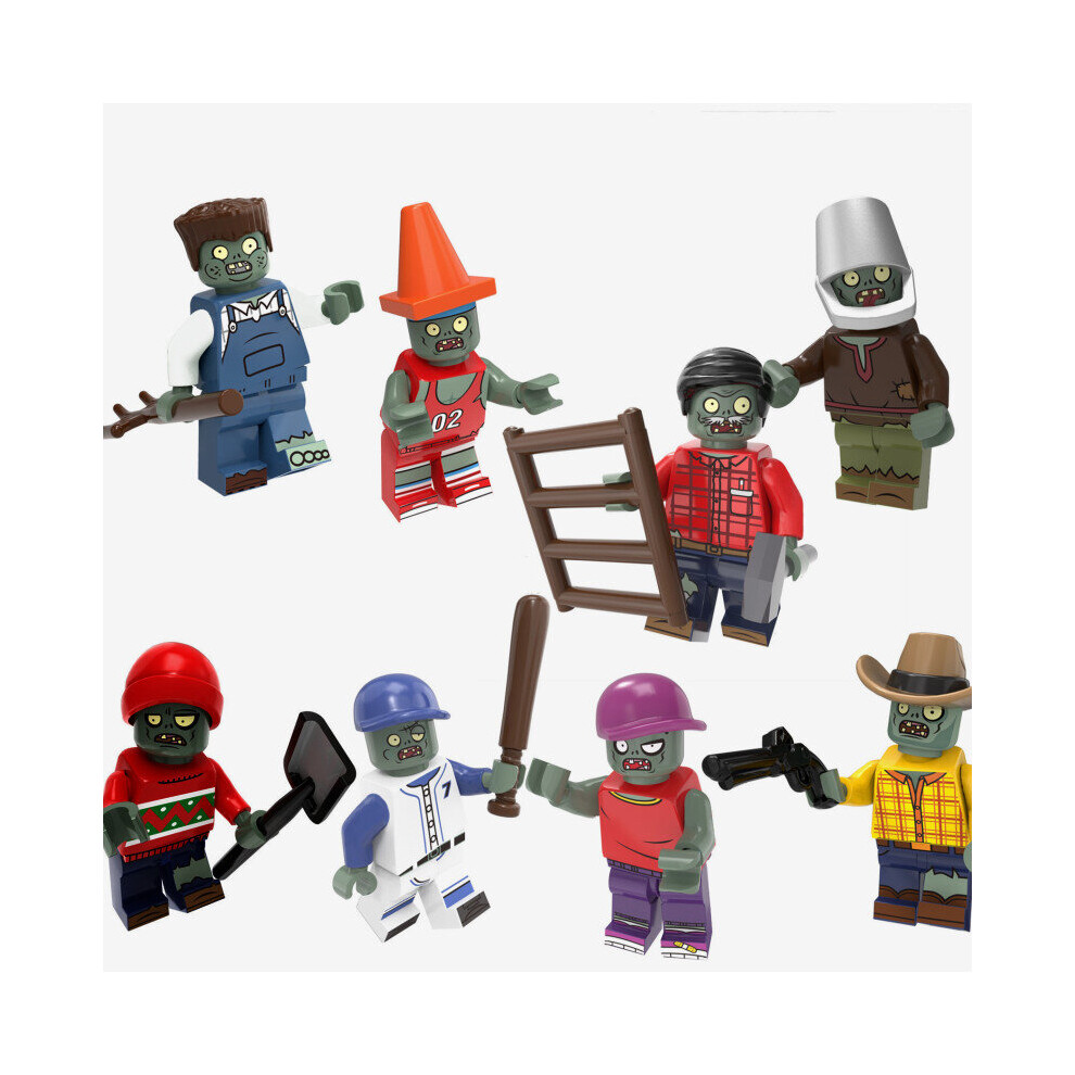 Bachashop 8Pcs Plants Vs. Zombies Minifigures Toys Gift Fit Lego
