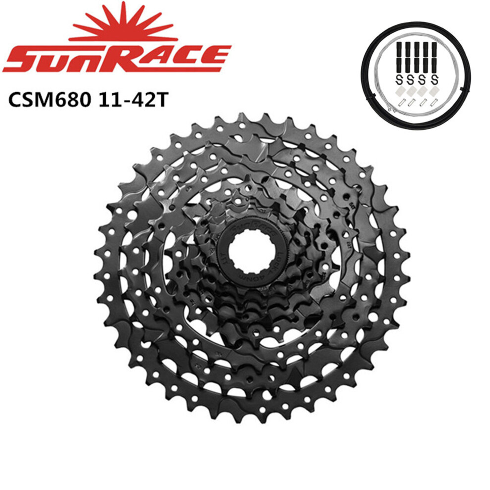 (11-42T 8 Speed-Black) SunRace CSM680 11-40/42T 8 Speed Shimano / SRAM Cassette - Black/Silver