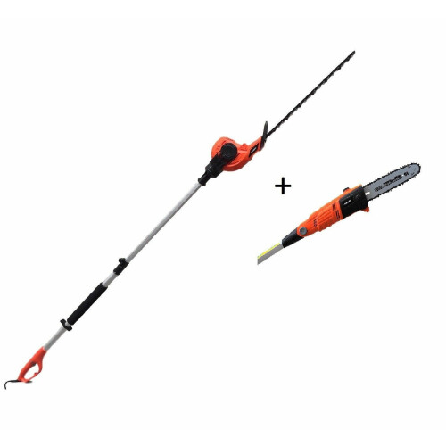 Electric Long Reach Telescopic Pole Chainsaw Pruner Hedge Trimmer Kit 9'3