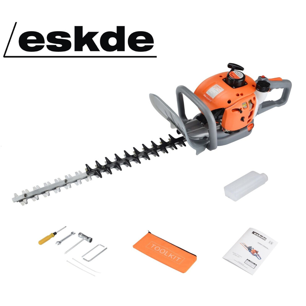 Petrol Hedge Trimmer Lightweight 60cm Double Sided Reciprocating Blades eSkde