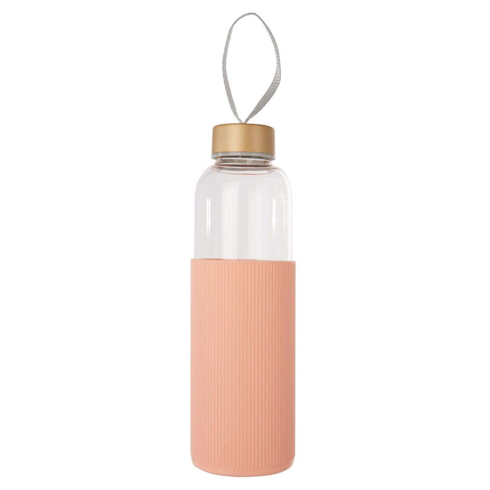 Spacious Glass Mug With Pink Silicone Sleeve, Easily Maintained Mug Glassware, Versatile Clear Glass Mugs