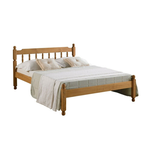 4FT Small Double Colonial Spindle Bed Frame Waxed Pine