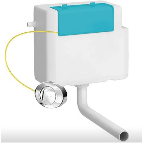 Dual Flush Concealed Toilet Cistern for Back to Wall Units 6/4 Ltr Front Access Chrome Button