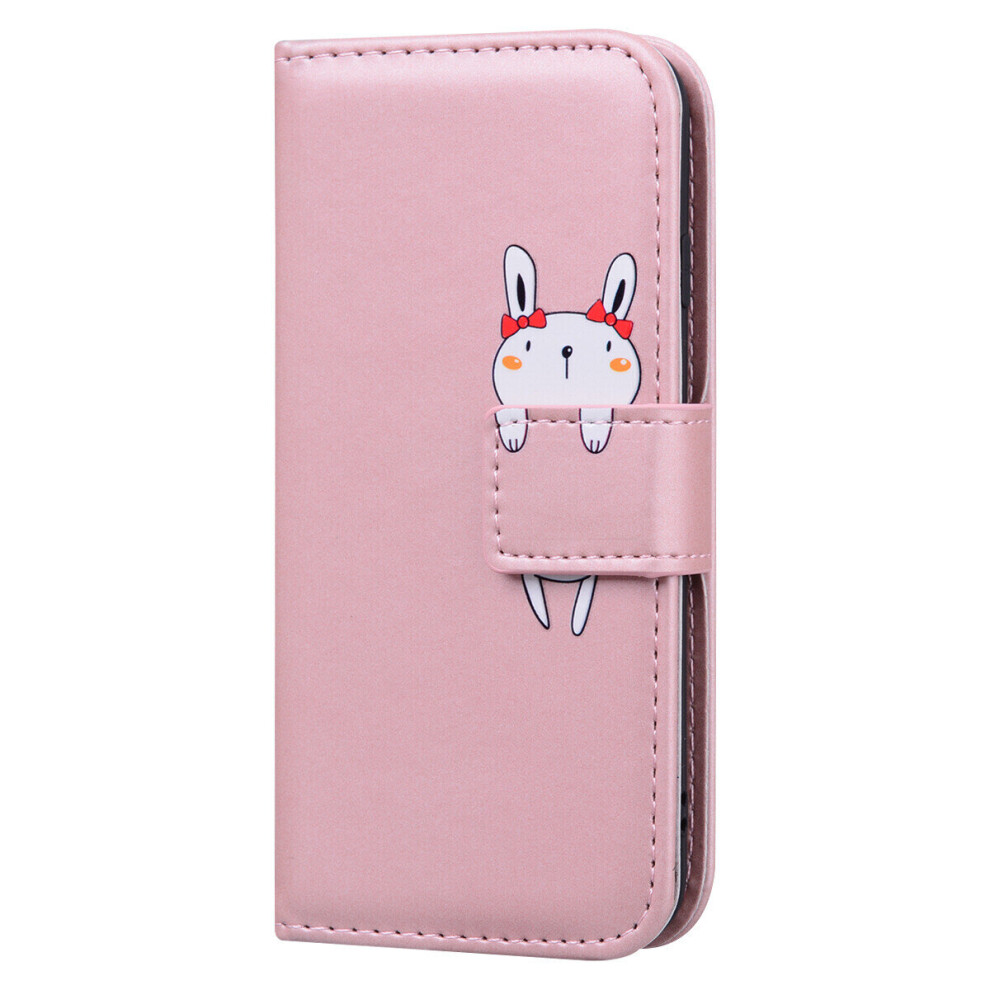 Case for Google Pixel 4A 5G Cute Cartoon Animal Leather Wallet flip Creative magnetic protective cover - Rosegold Rabbit