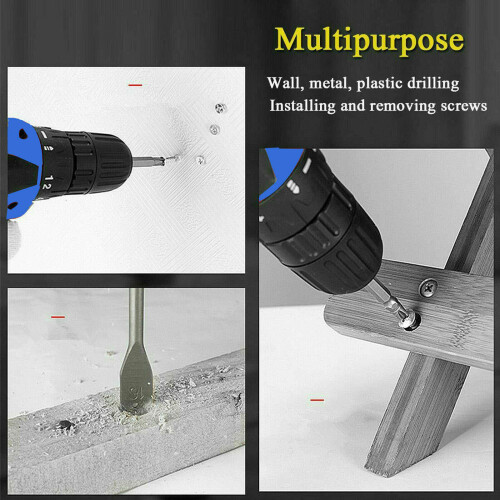 21V Cordless  impact Drill  Screwdriver Kit Built in Hammer and Magnet 1