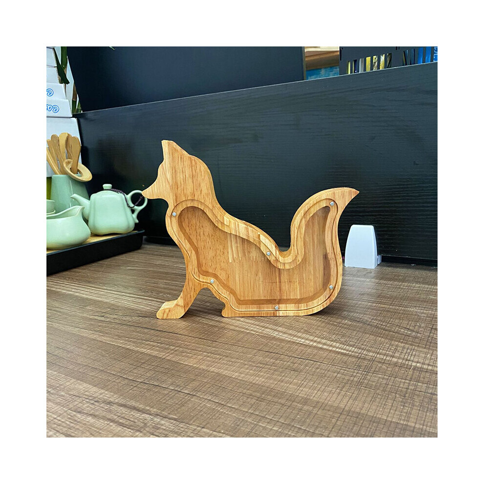 (B) Chritsmas decoration Creative Nordic style of wooden animal piggy bank