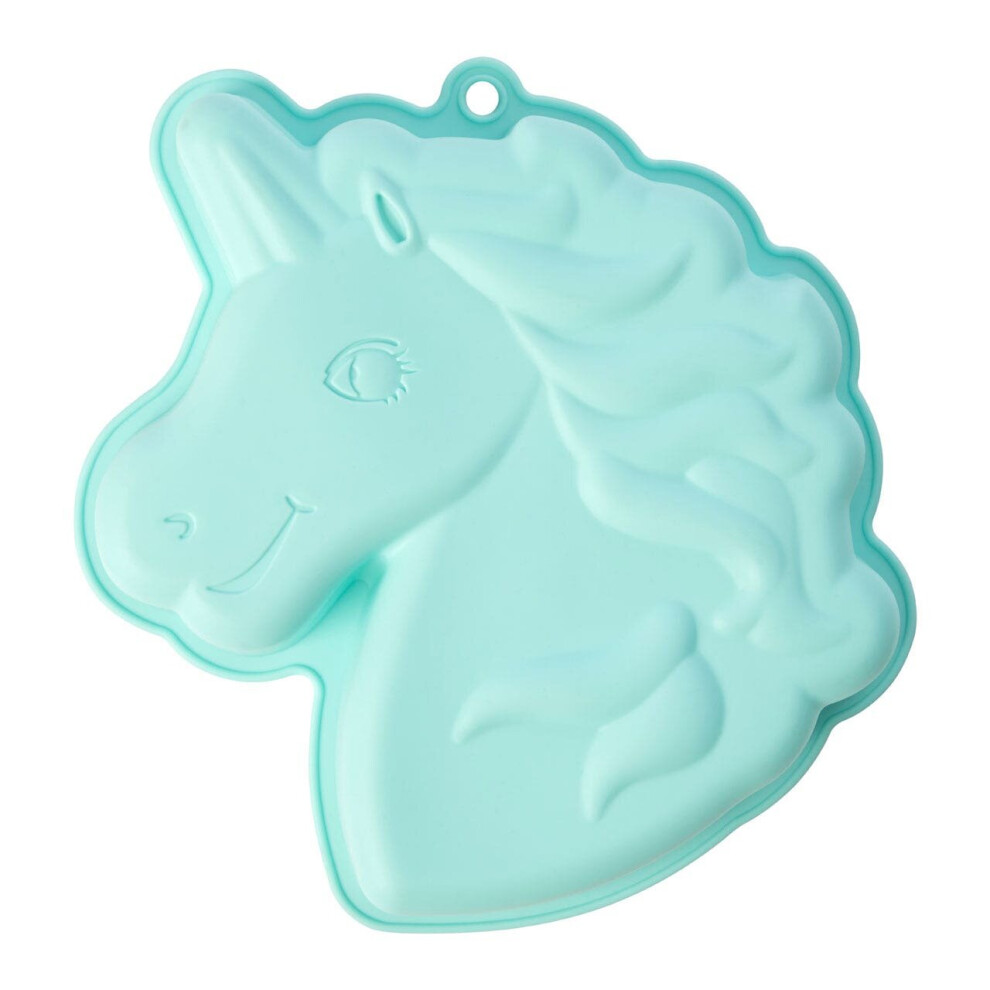 Green Unicorn Cake Mould,High-Quality Silicone Cake Shaper,Unicorn Head Shape Baking Tool, Non-Stick Mould