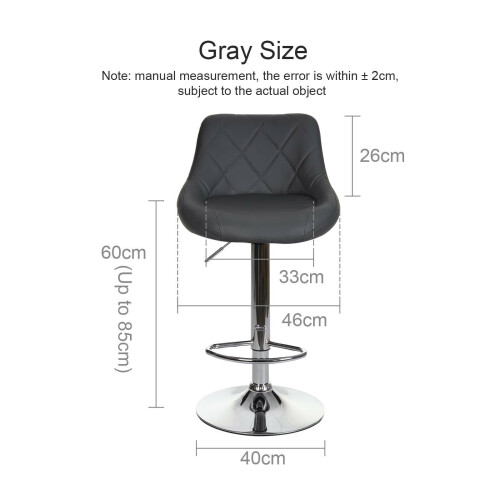 2X Grey PU Leather Swivel Comfortable Bar Stools Kitchen Chairs, Best 1