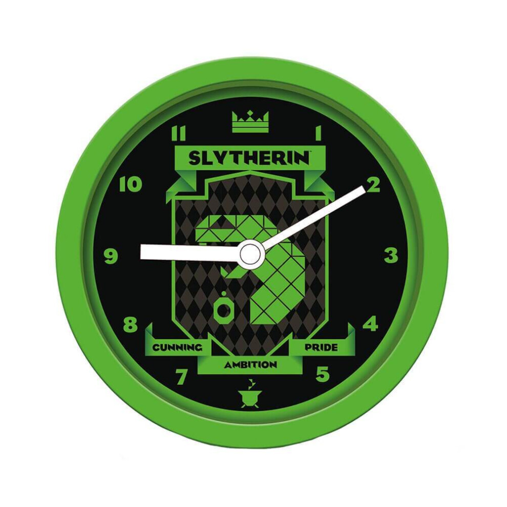 Harry Potter Slytherin Brutalist Desk Clock