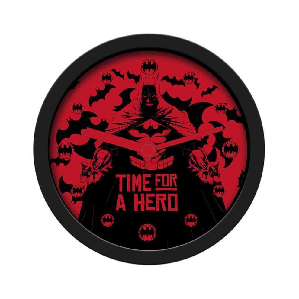 Dc Comics Batman 'Time For A Hero' Desk Clock Red/Black