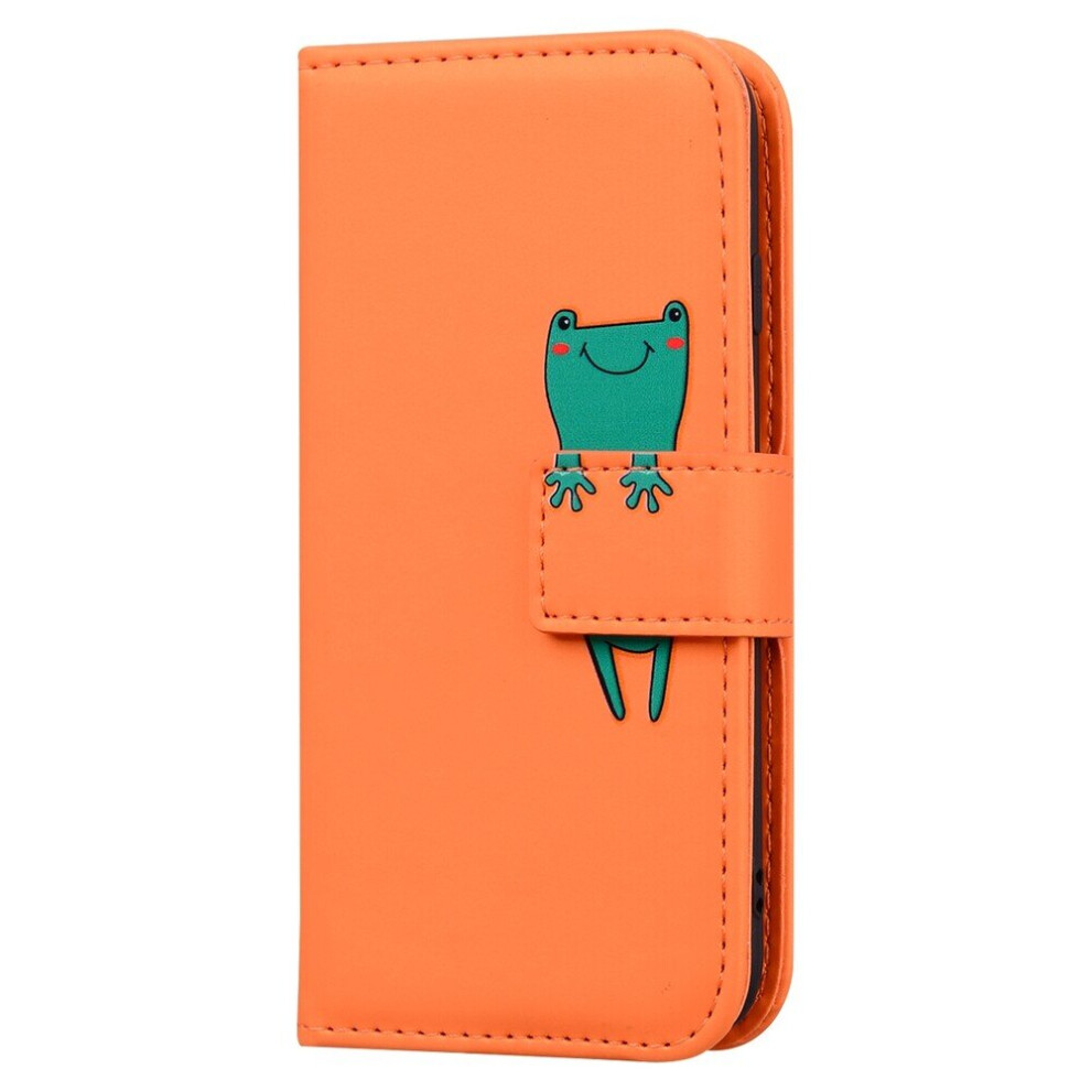 Case for Xiaomi Mi 11 Lite 5G Cute Cartoon Animal Leather Wallet flip Creative magnetic protective cover - Orange Frog