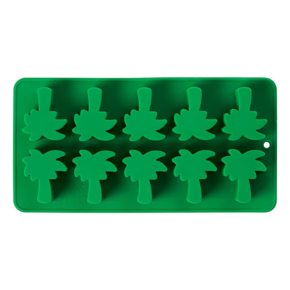 Premier Housewares 10 Tree Shaped Ice Cube Tray, Unique Ice Cube Tray, Thermoplastic Rubber Ice Freezing Tray Green