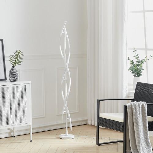 Living And Home (White) Modern LED Spiral Floor Lamp Bedroom Lighting 2