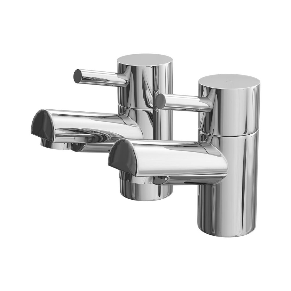 Photos - Other Bathroom Accessories EcoSpa Dalton Bath Pillar Taps Modern Bathroom Pair Lever Handles Chrome DAL007