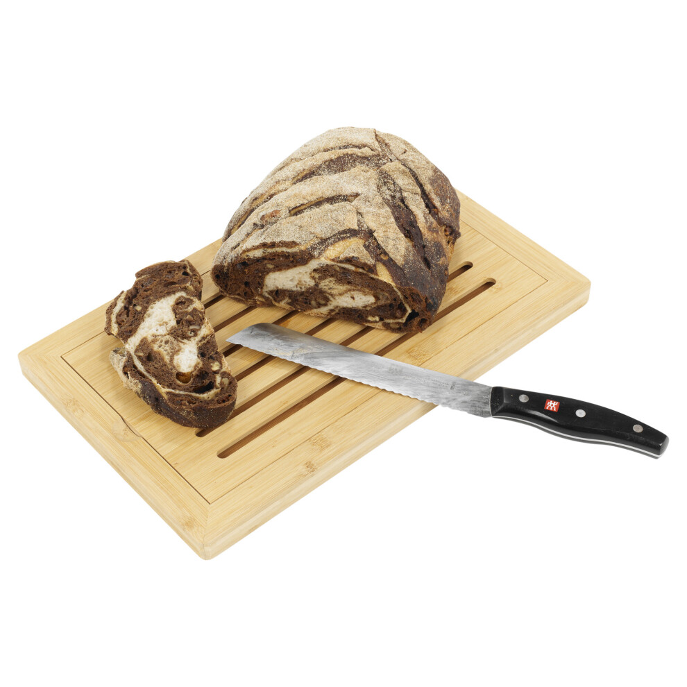 Bamboo Wooden Cutting Board With Crumb Catcher Bread Slicing Tray Cake Chopping