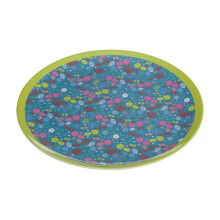 Floral Design Casey Side Plate, Curved Contemporary Breakfast Plate, Functional Breakfast Side Plate