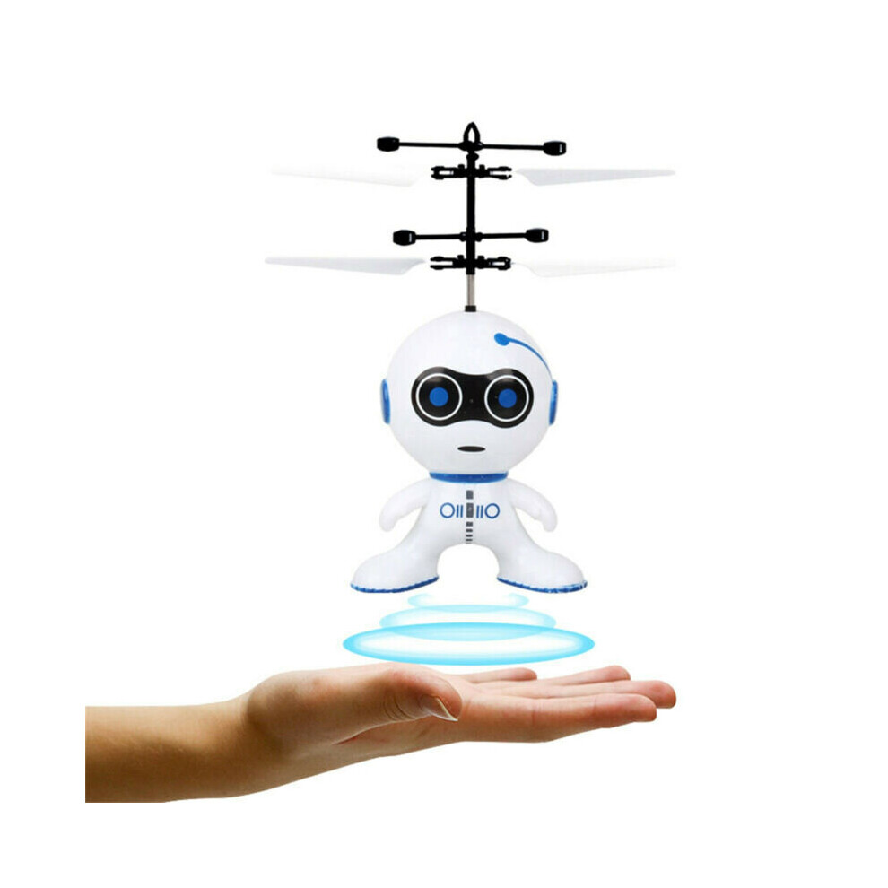 Mini Induction Flying Robot 2CH Gyro Helicopter Drone Kids Christmas Gift Toy