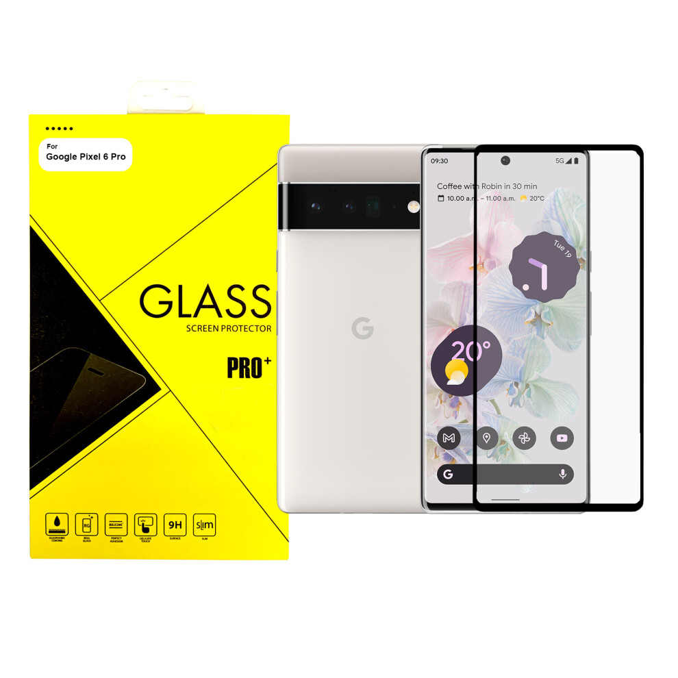 For Google Pixel 6 Pro Full Tempered Glass Screen Protector Side Glue