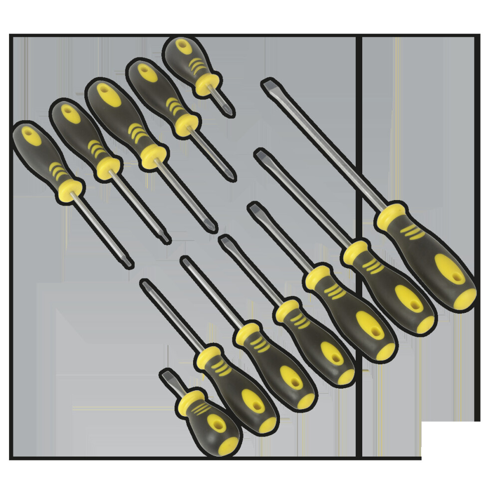 Sealey - S0616 Soft Grip Screwdriver Set 12Pc