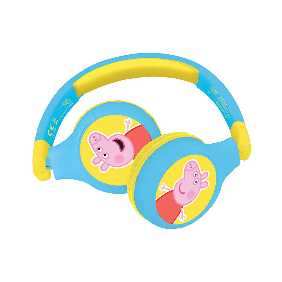 Lexibook 2-In-1 Peppa Pig Bluetooth Headphones | Wireless & Wired 3380743093079
