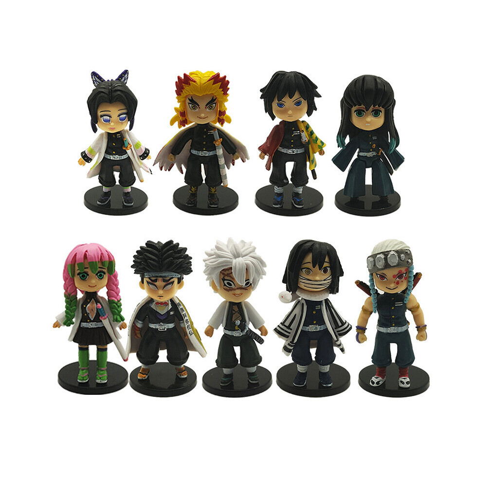 9Pcs Demon Slayer: Kimetsu no Yaiba Anime Action Figure Toys Kids Gift Doll Set