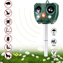 Solar Ultrasonic Garden Deterrent Repeller Animal Bird Scarer Pest