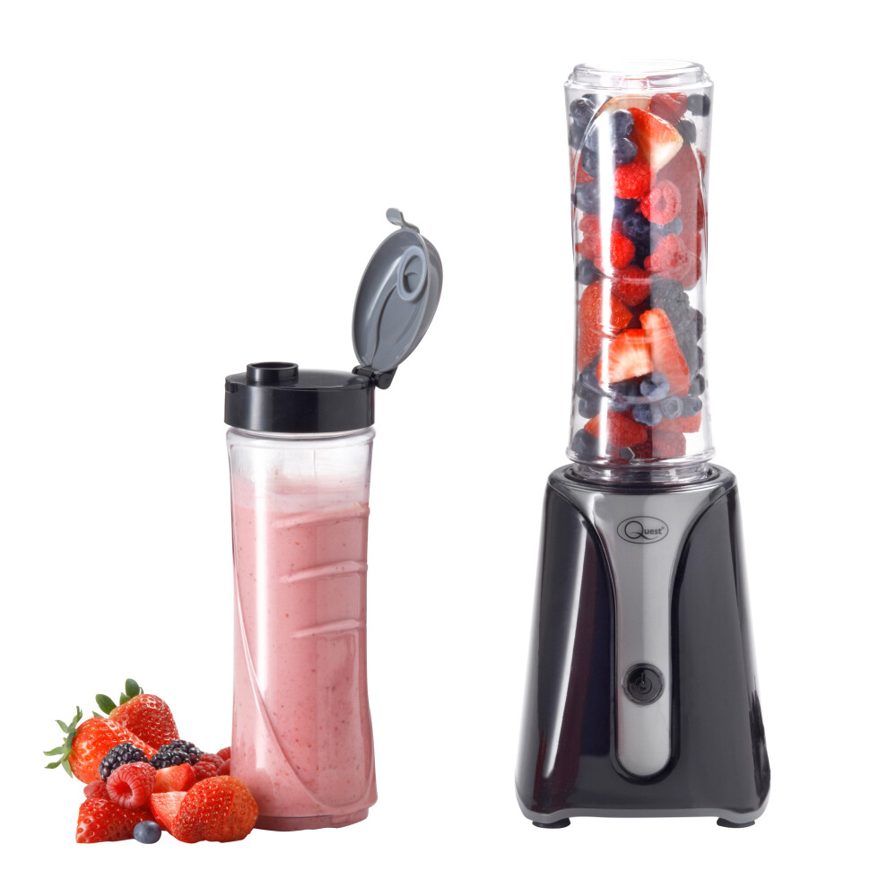 Quest 34029 Personal Blender & Smoothie Maker / 2 600ml Portable Bottles / Black-image-OPC-P7MG5MQ-NEW