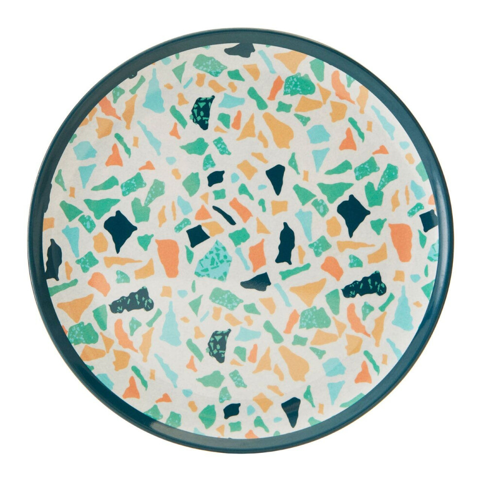 Assorted Terrazzo Side Plate, Durably Constructed Round Plate, Patterned Plate, Sturdy Picnic Plate