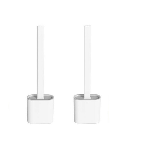 2 Stück Silikon Toilettenbürste mit Halter Deep Clean Brush Full Set 2